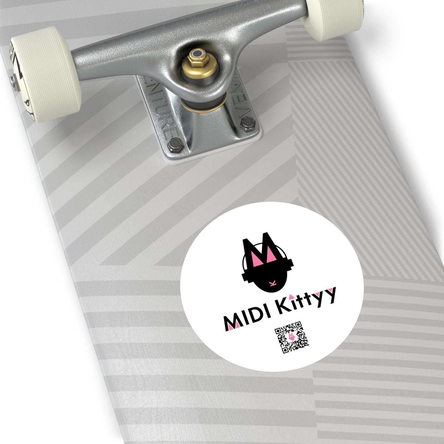 Black on White Round Logo Stickers