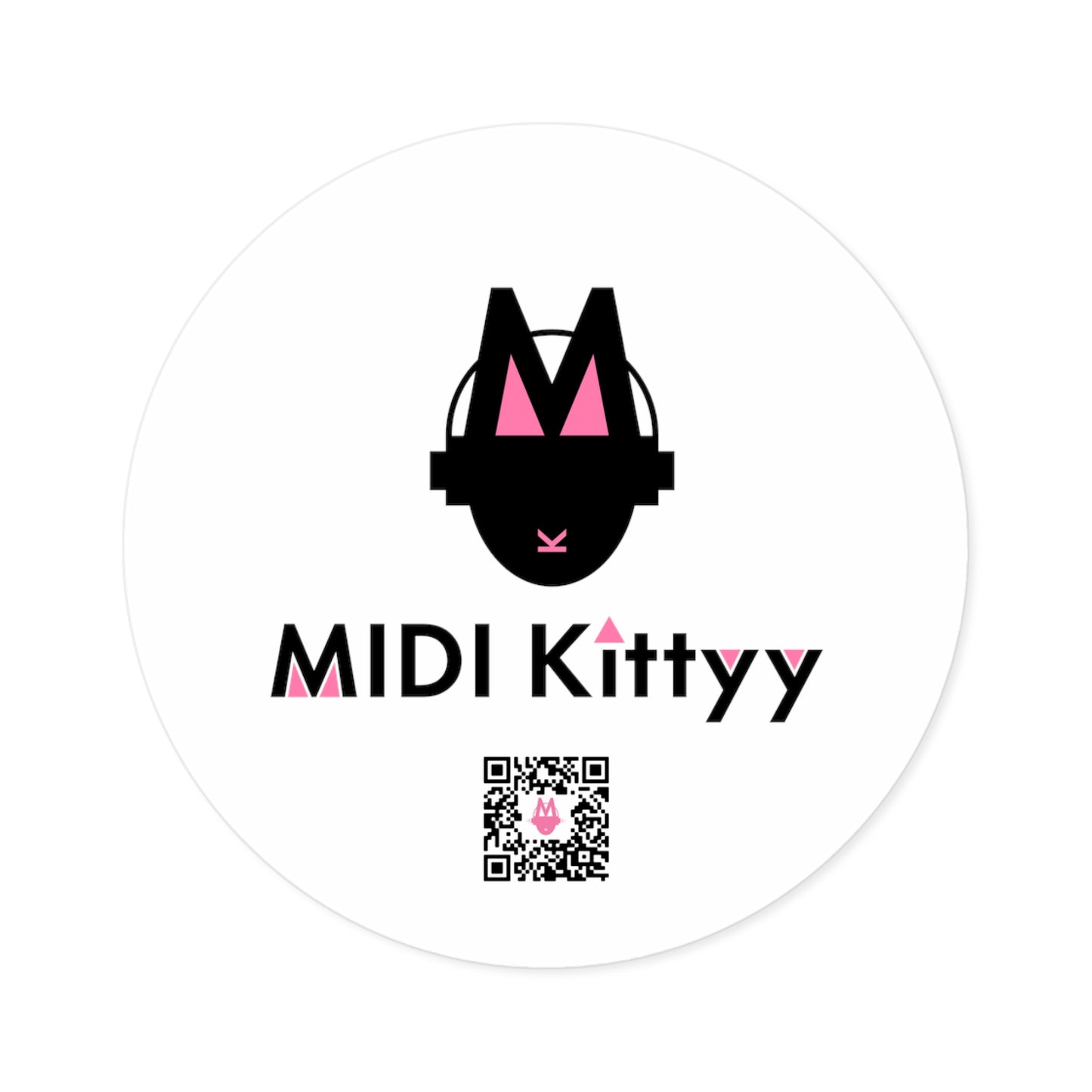 Black on White Round Logo Stickers