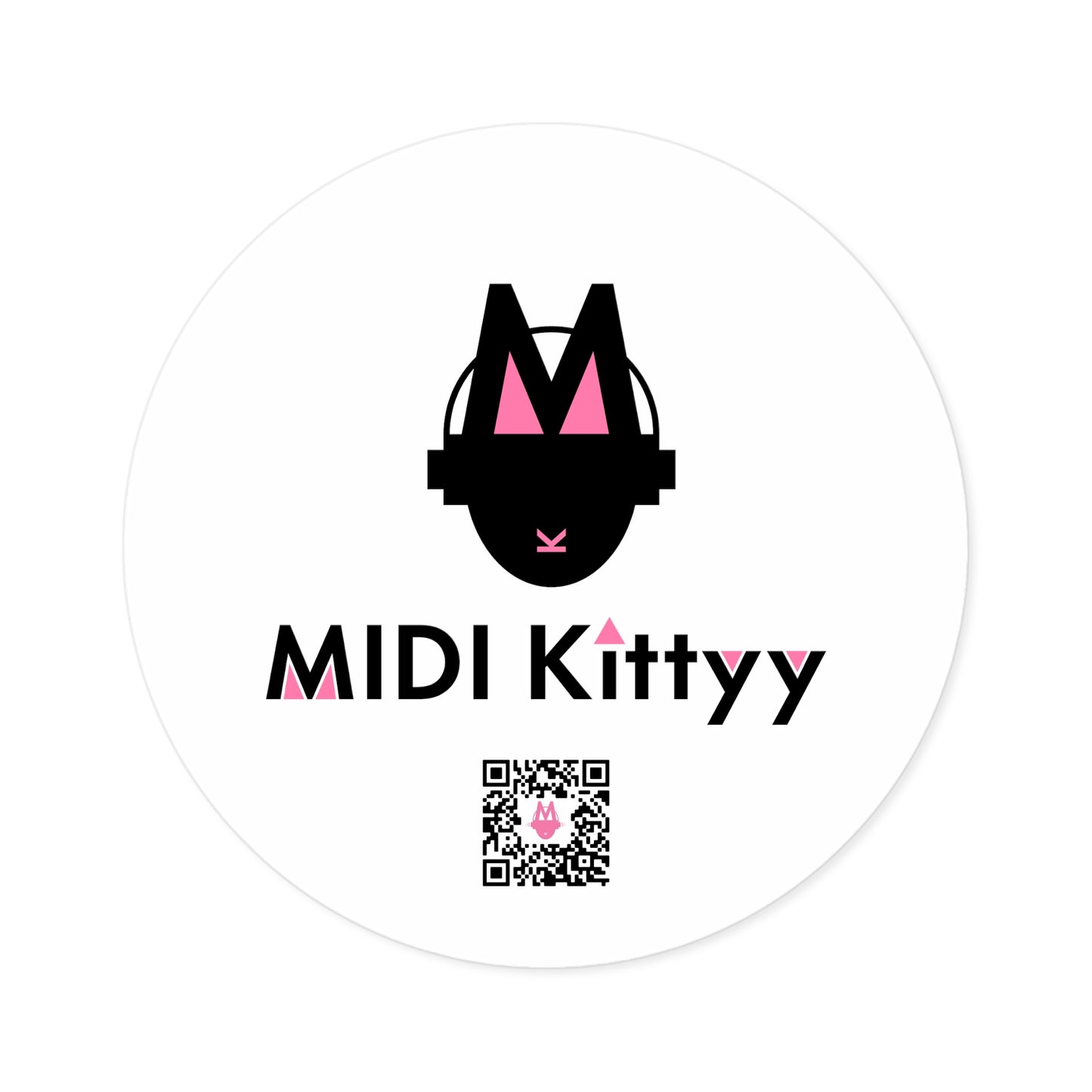 Black on White Round Logo Stickers