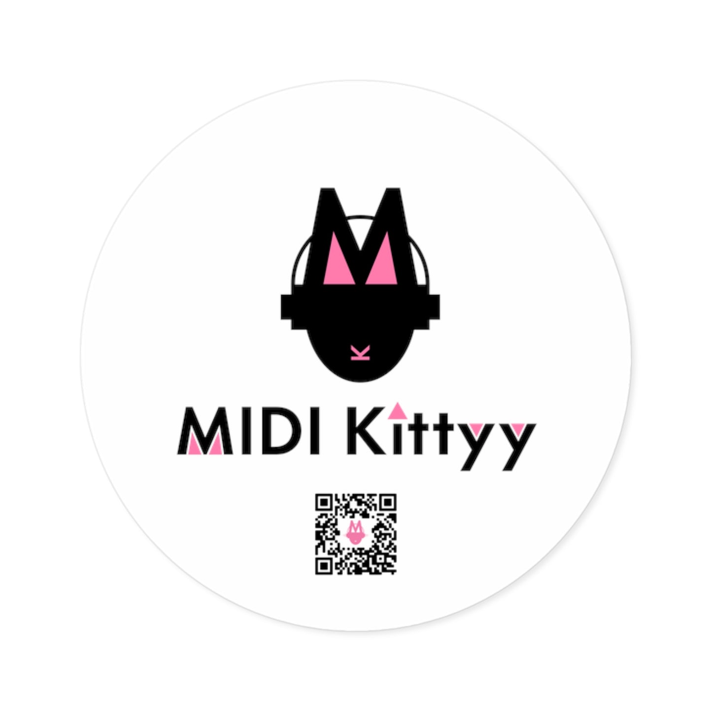 Black on White Round Logo Stickers