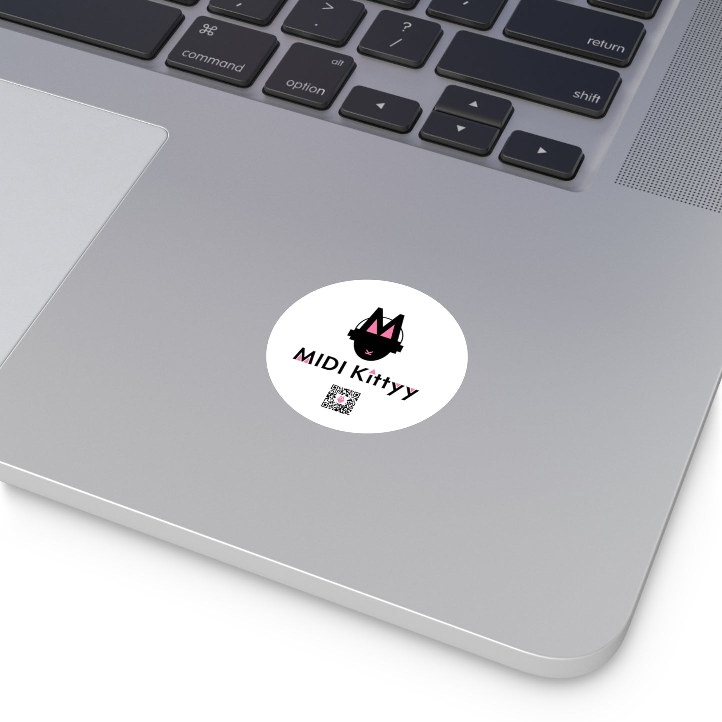 Black on White Round Logo Stickers
