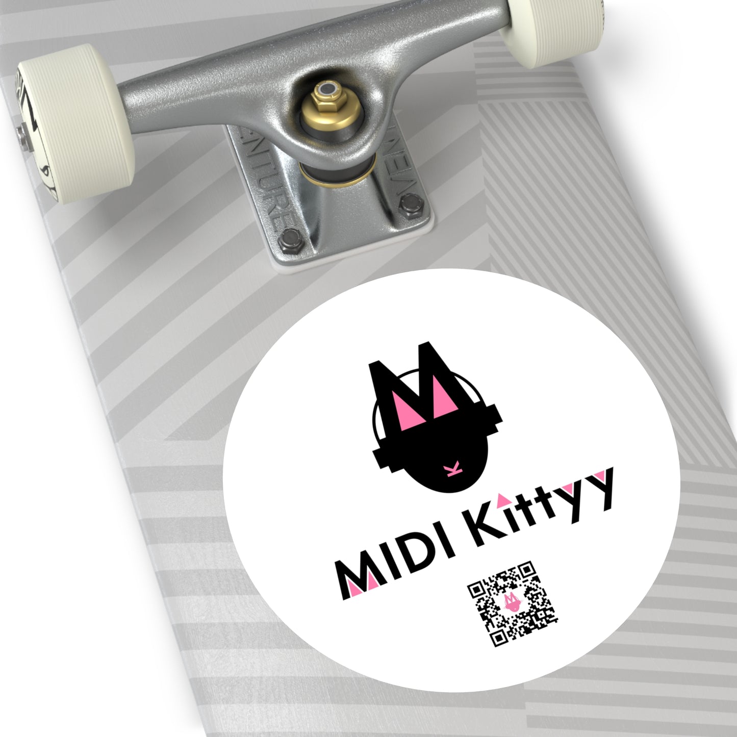 Black on White Round Logo Stickers