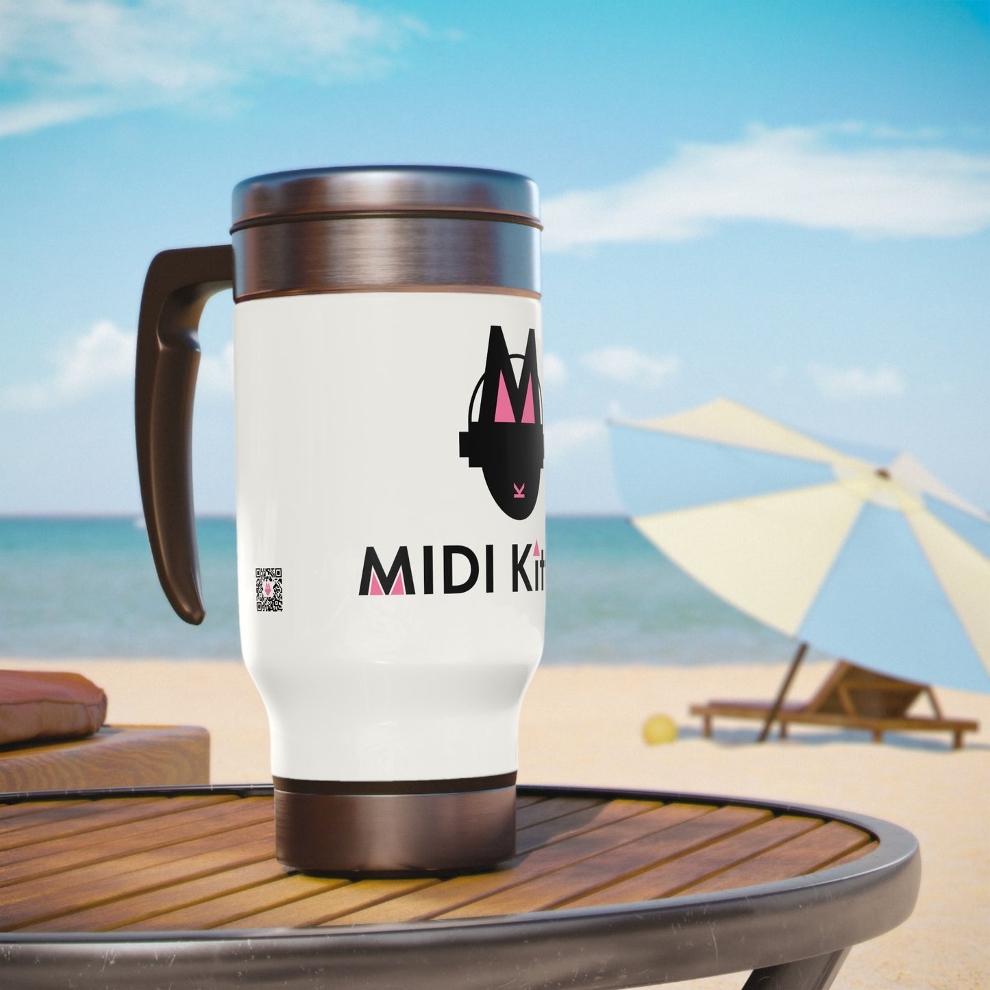 Stainless Steel Travel Mug with Handle, 14oz