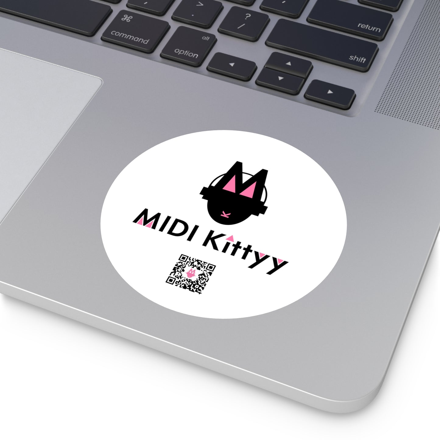 Black on White Round Logo Stickers