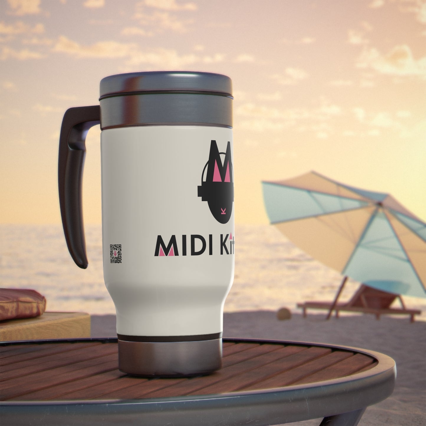 Stainless Steel Travel Mug with Handle, 14oz