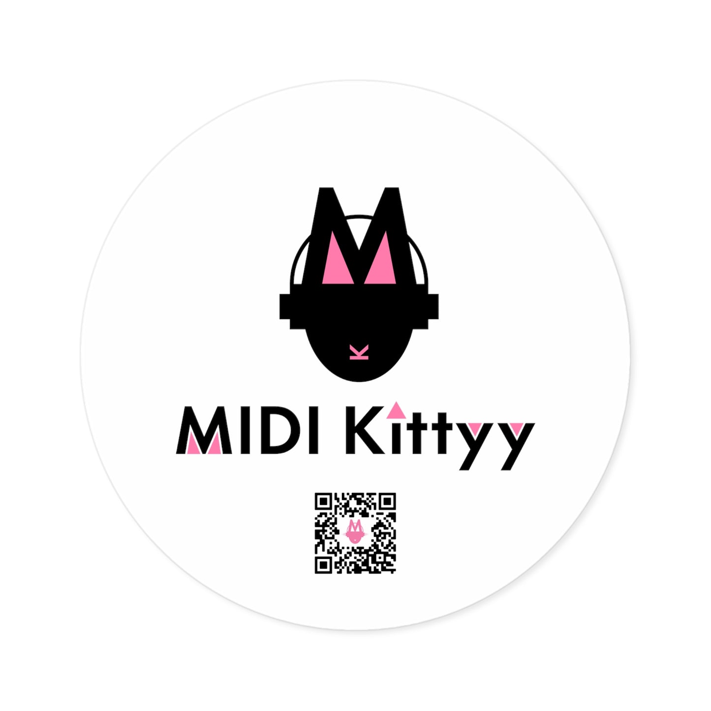 Black on White Round Logo Stickers
