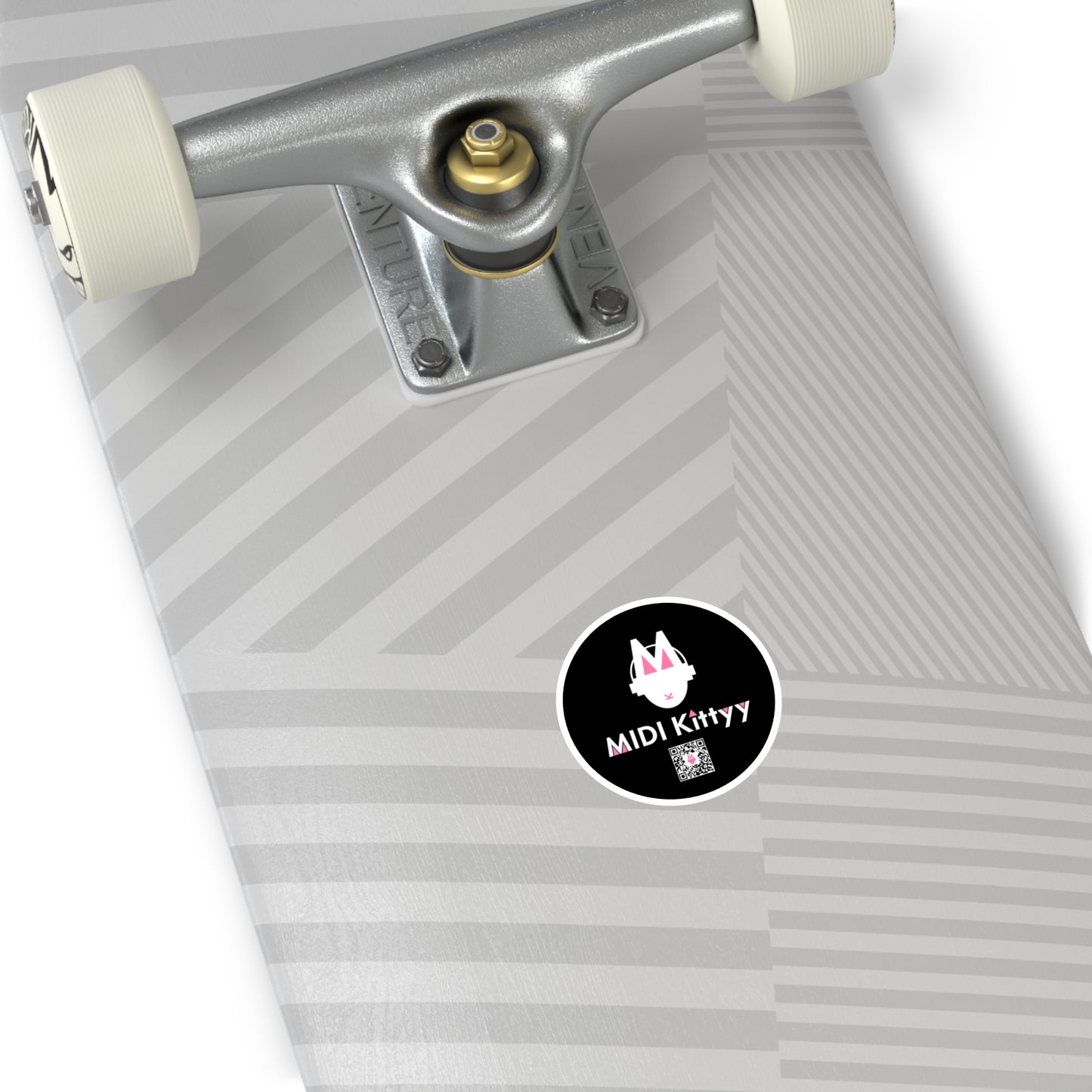 White on Black Round Logo Stickers