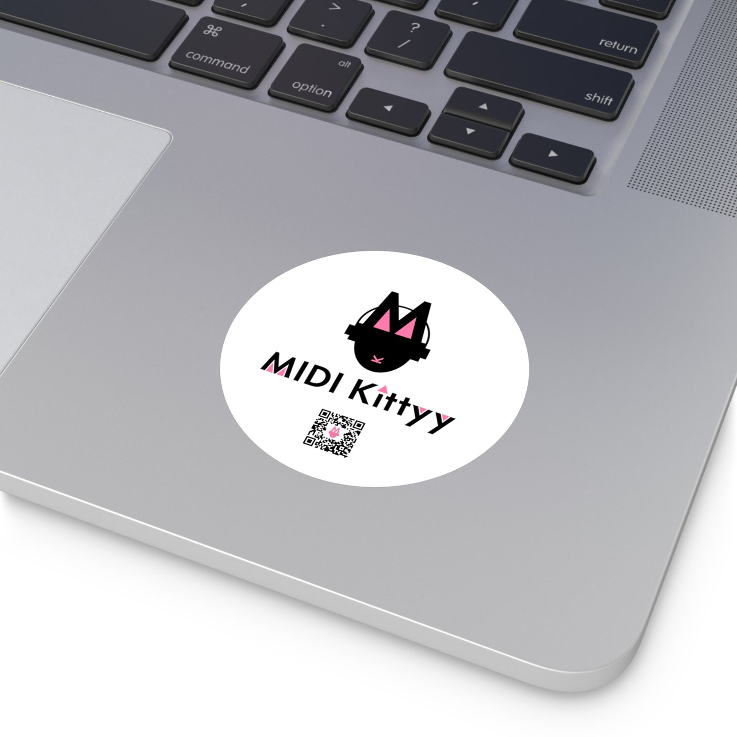 Black on White Round Logo Stickers