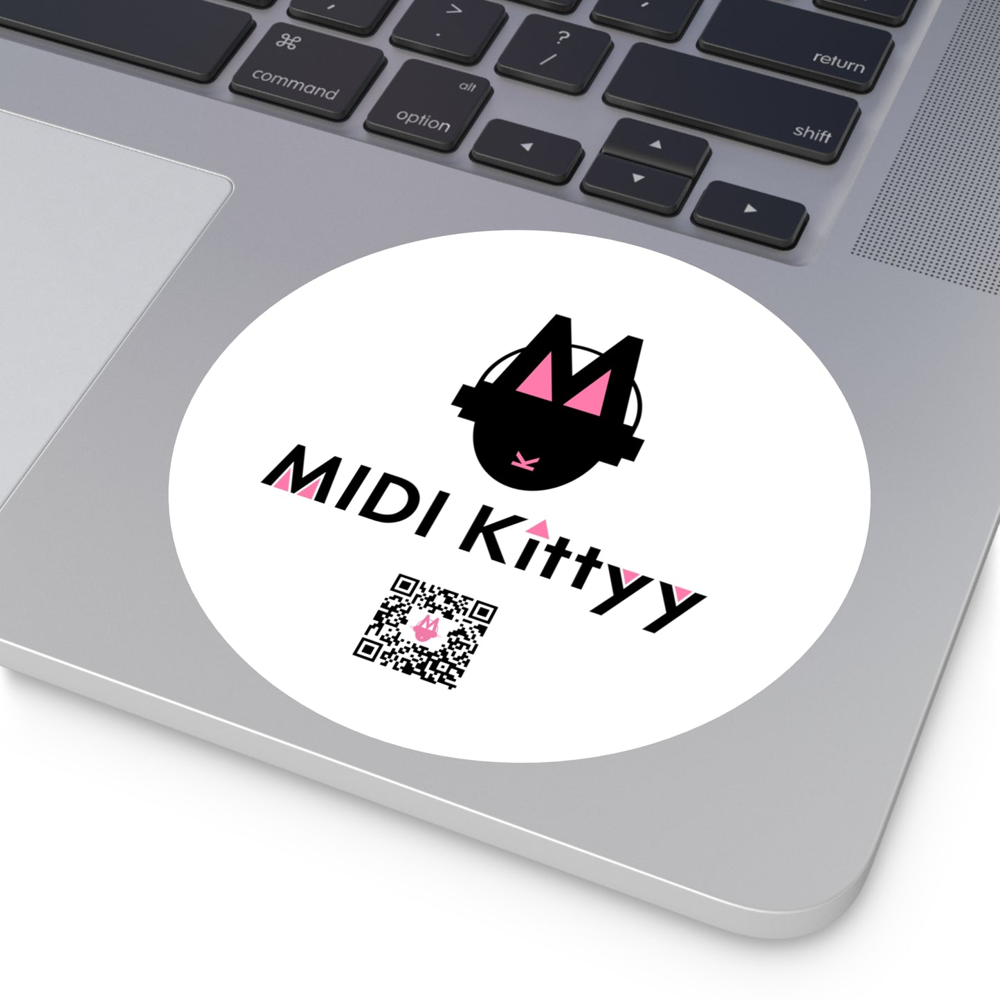Black on White Round Logo Stickers