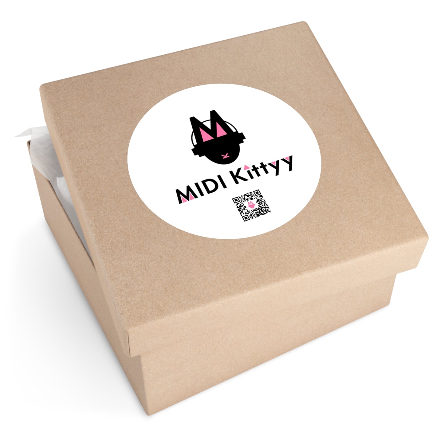 Black on White Round Logo Stickers